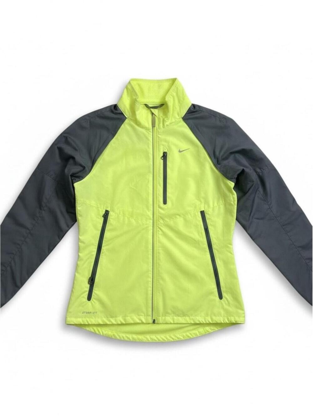 ⚡ Nike Storm-FIT Running Jacket Neon Green Grey Technical Windbreaker Woman S